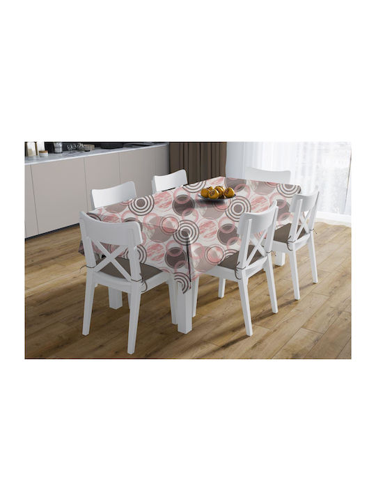 Dimcol Tablecloth Stain Resistant Circles 469 Coral 140x180cm