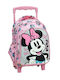 Gim Minnie School Bag Trolley Kindergarten Pink with Water Bottle Holder 12Liters