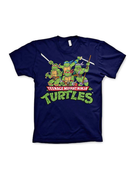 Turtles Distressed Group T-shirt Navy Ανδρικό Nic-1-tmnt005-h48-nv