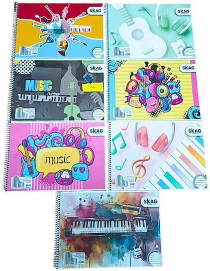 Skag Spiral Notebook Music B5 40 Sheets 1pcs (Μiscellaneous Designs)