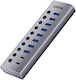 Unitek USB Hub 8 Ports USB 3.0 with Connecting to a Computer USB-C / USB-A