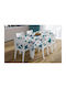 Dimcol Tablecloth Stain Resistant Set 2pcs Leaves 466 Petrol 140x300cm