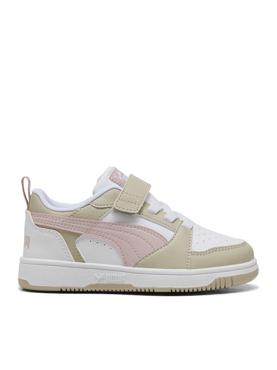 PUMA Rebound V6 Παιδικά Sneakers με Σκρατς Λευκά