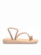 Leder Flache Sandalen für Damen Rose Gold
