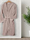 Lino Home Erma Bathrobe with Collar Mocca