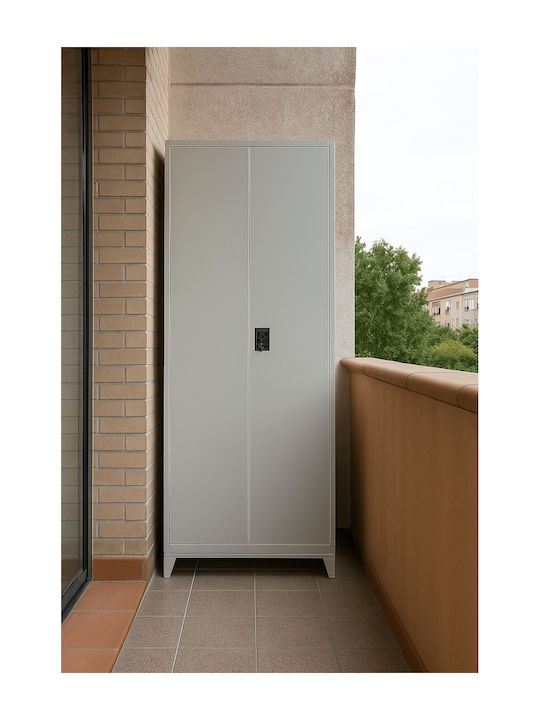 Zweiflügeliger Schrank Damian 2d Shelf Metallisch 85x39x180cm