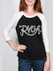 Damen Bluse Langärmelig Black, Vintage White