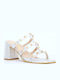 Leder Sandalen Silber