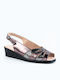 Women's Leather Platform Shoes Silver