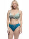 Underwire Bikini Set Bra & Slip Bottom with Adjustable Straps Petrol Blue