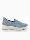 Anatomische Damen Slip-Ons Leder Blau