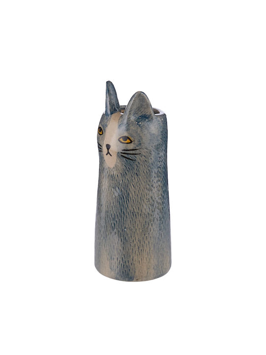 Mimi Vază Ceramică Pisică 15cm Gri Înălțime 15cm