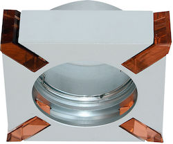 Metallisch Einbau Spot mit Fassung GU10 Honig 8x8cm. 1Stück Metallisch Einbau Spot mit Fassung GU10 Honig 8x8cm. 1Stück