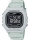 Casio Digital Men's Watch Battery with White Rubber Strap