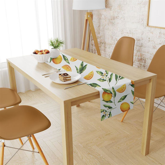 Dimcol Ράνερ Oranges 474 Αλέκιαστο 474 White-orange 40x180εκ.