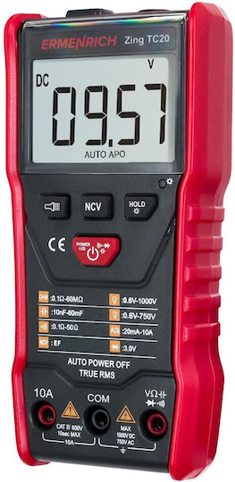 Ermenrich Digitales Multimeter mit Kapazitätsmesser Wahre Effektivwert mit AC / DC / Temperaturmessung