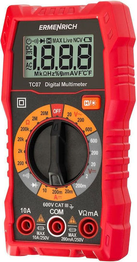 Ermenrich Ψηφιακό Πολύμετρο True RMS με Μέτρηση AC / DC
