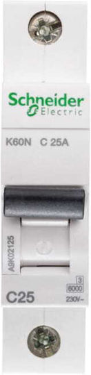Circuit Breaker 1p C 25a 6ka Ac K60n A9k02125