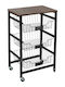 Keskor Kitchen Trolley Metallic 3 Tiers Black 42x31x69.5cm