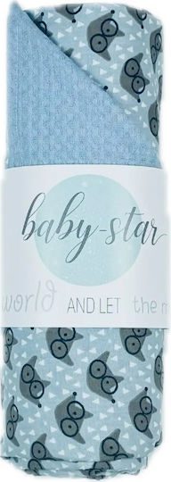 Baby Star Одеяло Детски пелени за пелени Pique Синьо 75x100см.