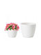 Form Plastic Ghiveci Plastic Alb cu farfurie 12.7x11.8cm.
