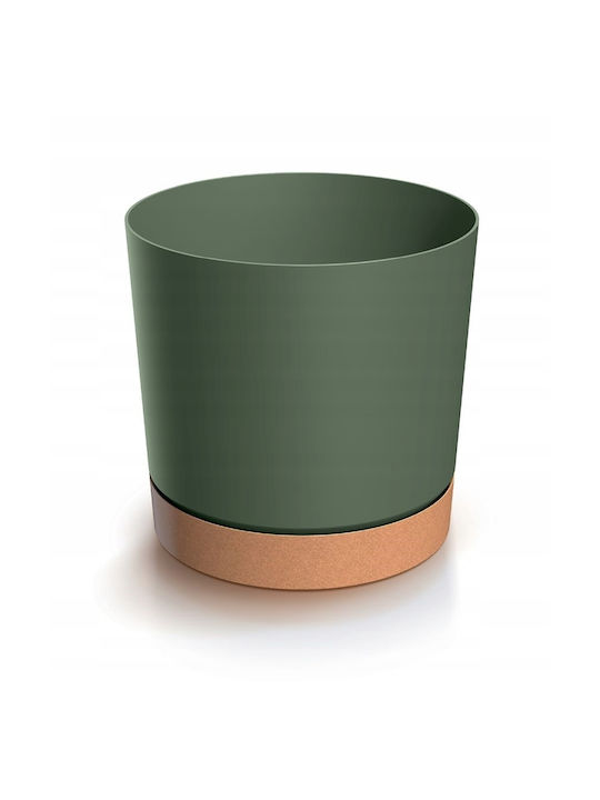 Prosperplast Flowerpot Γλάστρα Green με Πιάτο 23.9x23.9εκ.