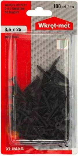 Wkręt-met Drywall Screw with Diameter M3.5 and Length 25mm 100pcs