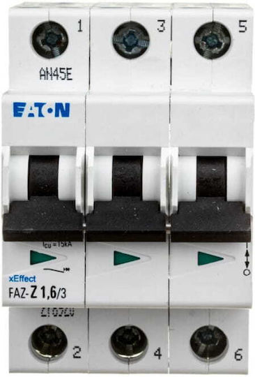 Eaton Automatic Circuit Breaker 3p 1.6a 10ka Ac Faz Z1.6/3 278920