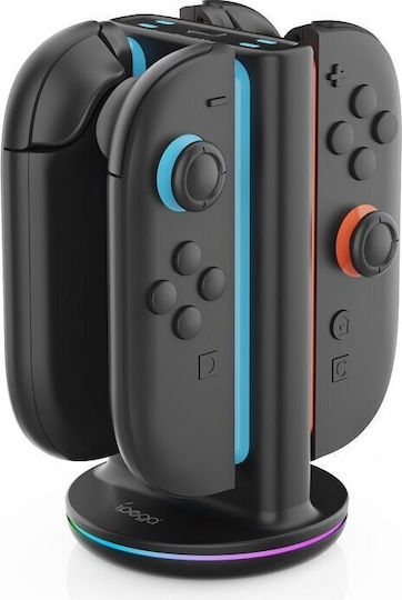 Ipega Sw2051 Charger Dock RGB Joycon Controllers Nintendo Switch 2 Black