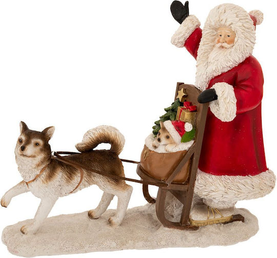 Iliadis Christmas Plastic Figure Sleigh Red Height 22.5cm Santa Claus