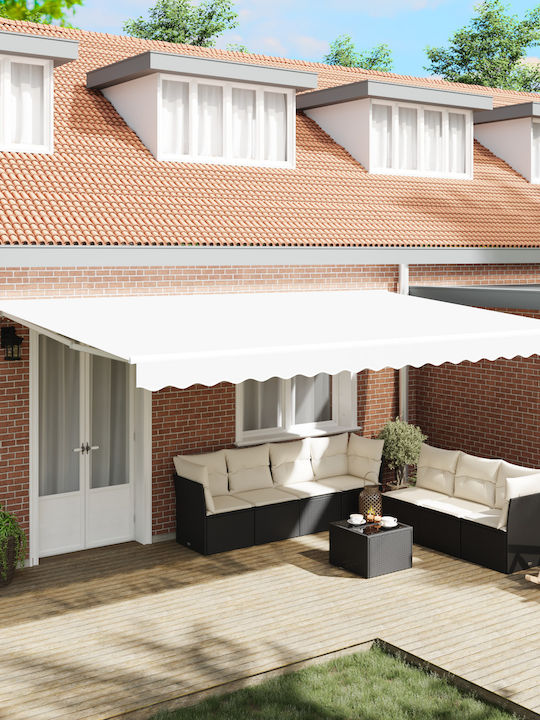 vidaXL Zelt Terrasse mit LEDs Weiß 5x3.5m