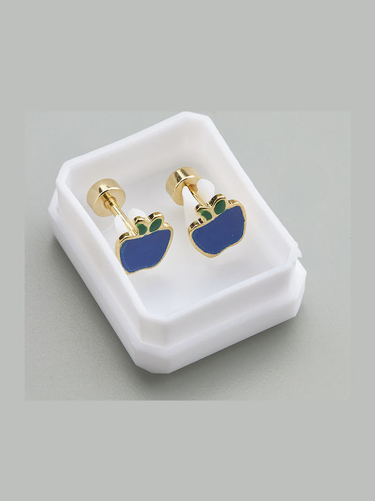 Apple Hypoallergenic Gold Plated Kids Earrings Studs from Steel