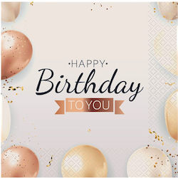 Χαρτοπετσέτες Φαγητού Rosegold Birthday 20 Τεμ Χαρτοπετσέτες Φαγητού Rosegold Birthday 20 Τεμ