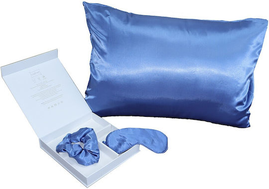 Melinen Pure Σετ Μαξιλαροθήκες με Φάσα Blue 50x70εκ.