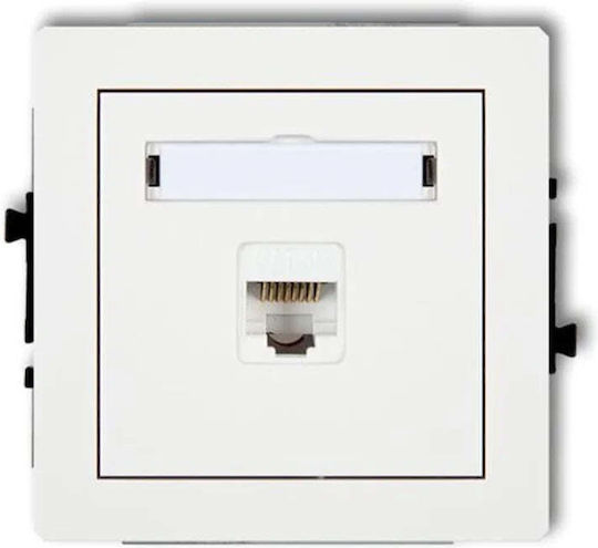 Deco Единичен Компютърен Механизъм 1xRJ45 Cat 5e 8-пинов Матово Бял 25dgk-1