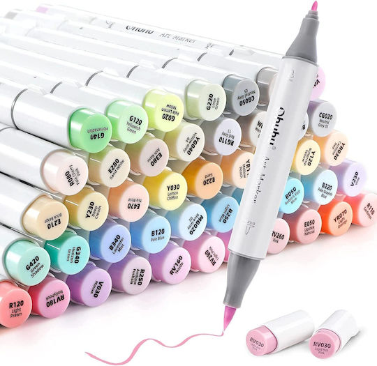 Ohuhu Honolulu B Drawing Markers Double Tip Set 48pcs