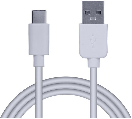 Spacer Cablu Date și Încărcare Spacer Smartphone USB 2.0 M La USB Type-C M PVC 2.1A Retail Pack 0.5m Alb "spdc-typec-pvc-w-0.5"
