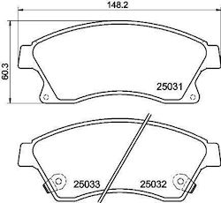 Τακακια Εμπροσθια Opel Astra J Cruze 09-15 148x60x18.88 J3600913-10835