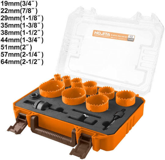 Hojita Set de găuri HSS Tăiere uscată cu diametru între 19mm și 64mm pentru Metal