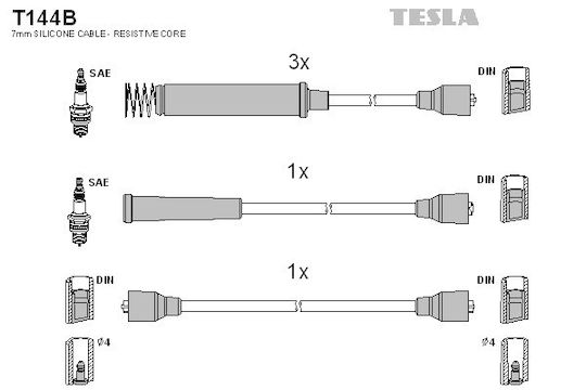 Set of Spark Plugs for Opel Vectra A 1.4s 88-90 T144b-356