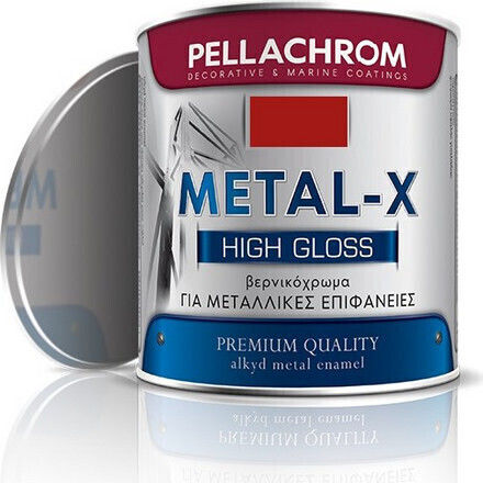 Pellachrom Βερνικόχρωμα Αντιδιαβρωτικό Διαλύτου Metal-x 2.5lt Γυαλιστερό