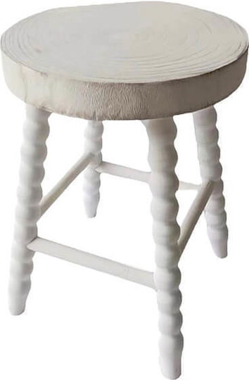 Ξύλινο Σκαμπό Εξωτερικού Χώρου White 37x37x45cm