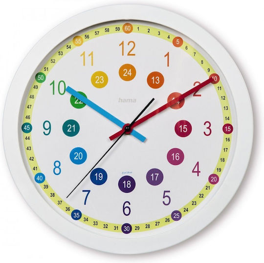 HAMA HAMA Wanduhr Glas Weiß Ø30cm