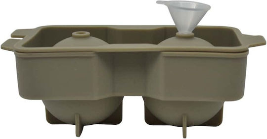 Ankor Ankor Round Silicone Ice Cube Tray with 2 Slots Brown 847051