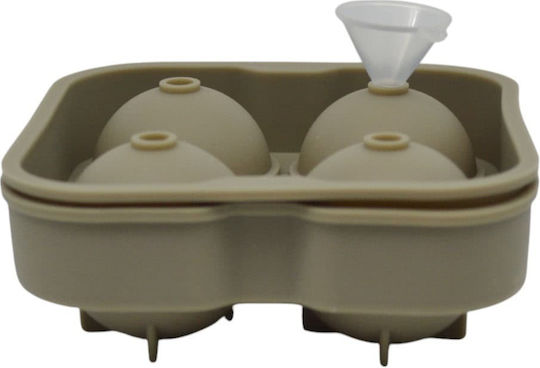 Ankor Ice Cube Mold Round Silicone 4 Slots Brown 847082
