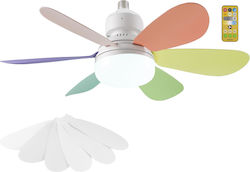 Beper 52cm Ceiling Fan with Light Fixture White Beper 52cm Ceiling Fan with Light Fixture White