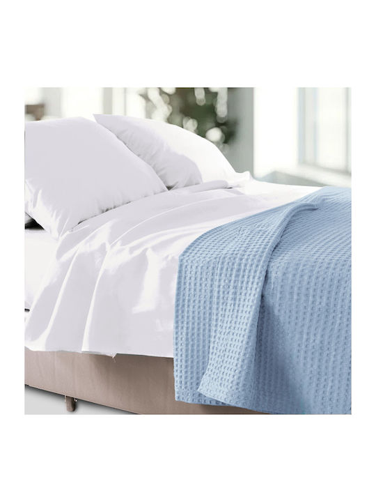 To megalo pazari Pique Blanket Double 220x240cm Light Blue