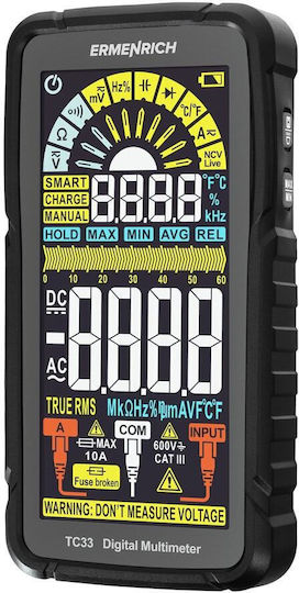 Ermenrich Ψηφιακό Πολύμετρο True RMS με Μέτρηση AC / DC