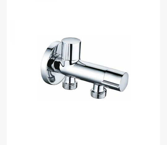 Viospiral 48-01068 Γωνιακός Διακόπτης Διπλός Ορειχάλκινος Χρωμέ