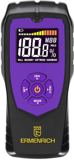 Ermenrich Wett Mw40 Purple Moisture Detector Monochrome Screen for Wood Cardboard Bamboo Drywall Cotton Concrete